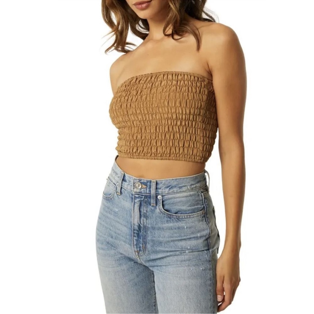 Misa roksana bandeau Smocked caramel Top